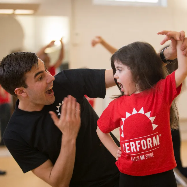 Child acting in drama class